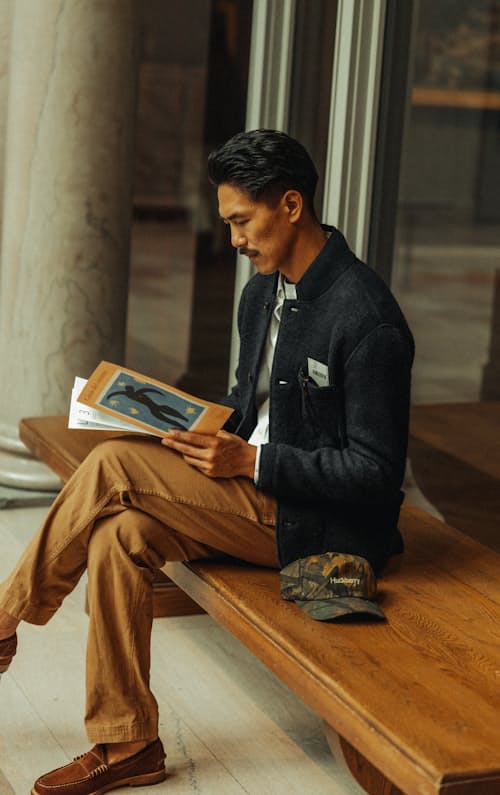 lifestyle image of Boiled Wool Chore Blazer