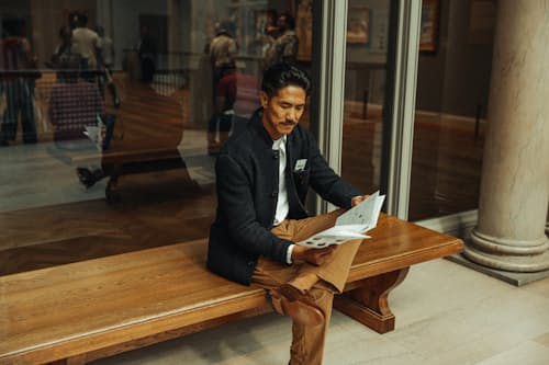 lifestyle image of Boiled Wool Chore Blazer