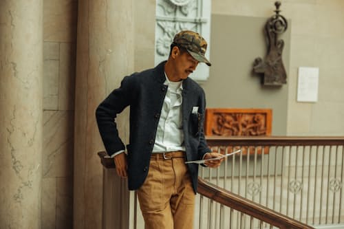 lifestyle image of Boiled Wool Chore Blazer