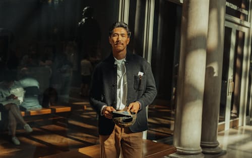 lifestyle image of Boiled Wool Chore Blazer