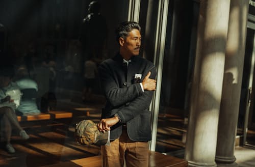 lifestyle image of Boiled Wool Chore Blazer