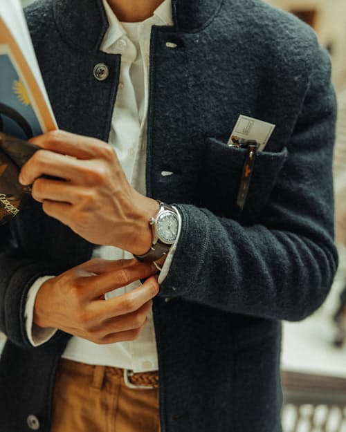 lifestyle image of Boiled Wool Chore Blazer
