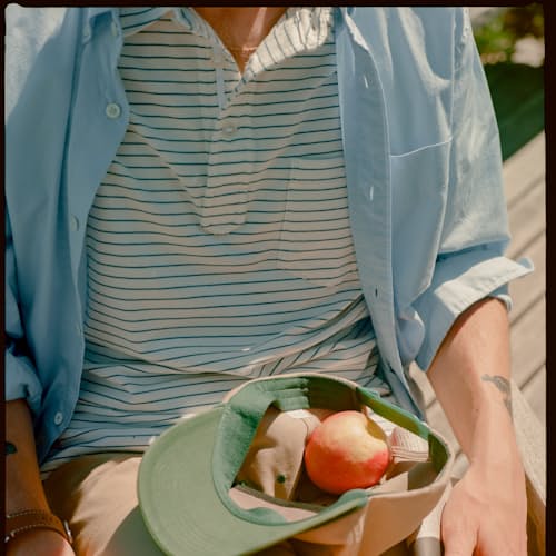 lifestyle image of Jersey Stripe Polo