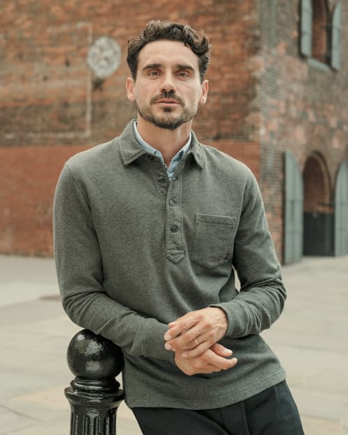 lifestyle image of Frenchloop Longsleeve Polo - Exclusive