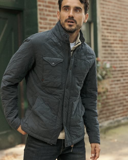lifestyle image of Quilted Insulated Tanker Jacket