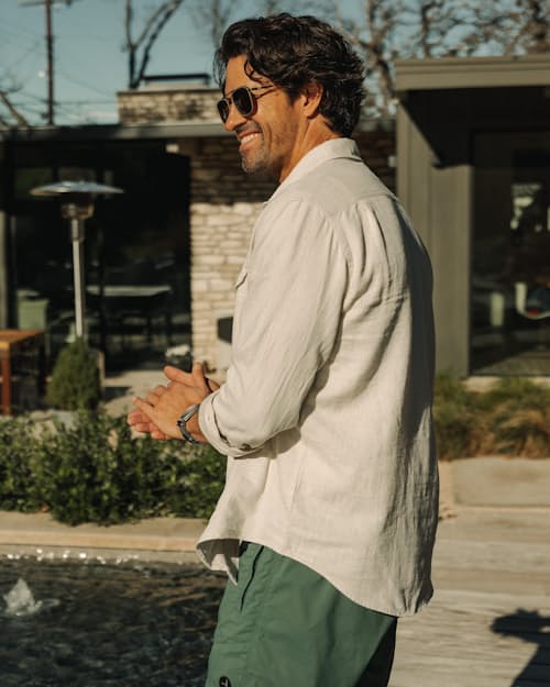 lifestyle image of Slub Linen Workshirt