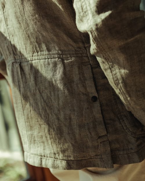 lifestyle image of Tropical Trap Linen Blazer