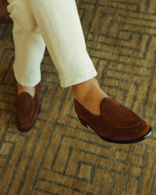 lifestyle image of Huckberry x Jacques Solovière Jacques New Loafer