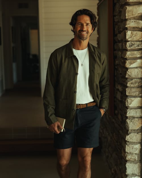lifestyle image of Linen Chore Jacket