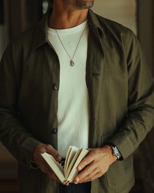 lifestyle image of Linen Chore Jacket