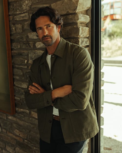 lifestyle image of Linen Chore Jacket
