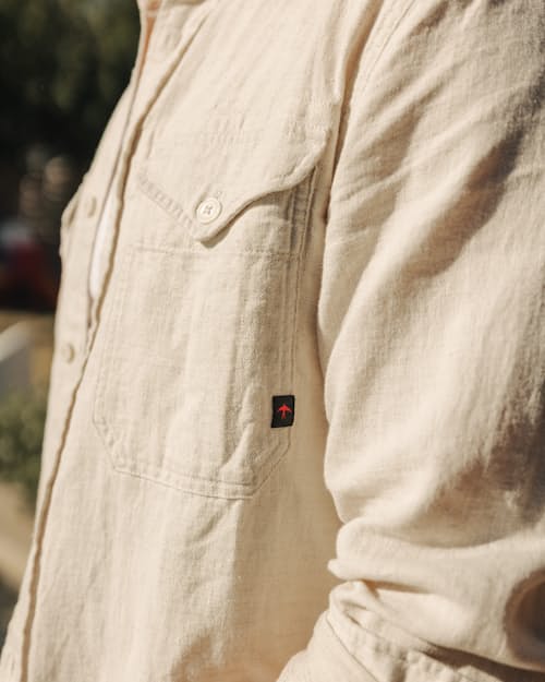 lifestyle image of Slub Linen Workshirt