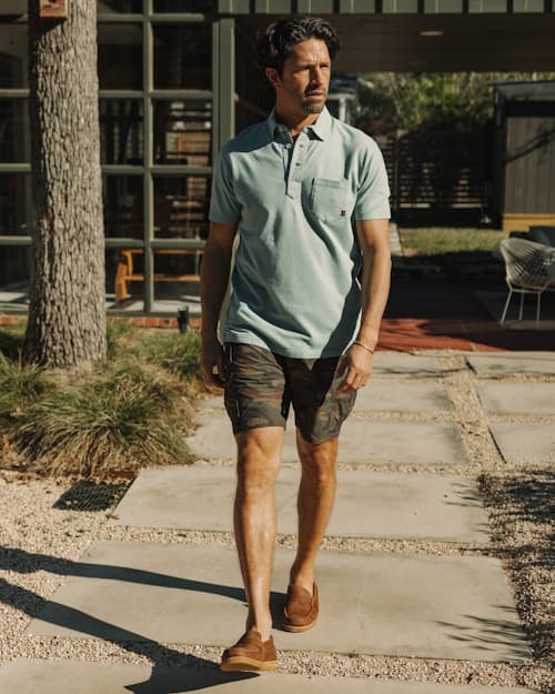 lifestyle image of Pique Slot Polo