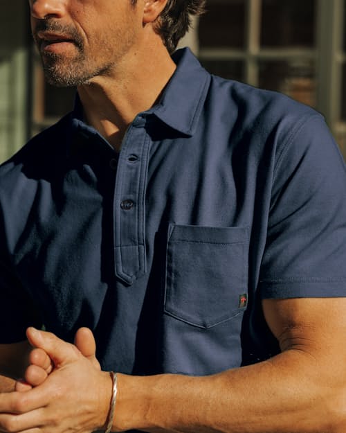 lifestyle image of Pique Slot Polo