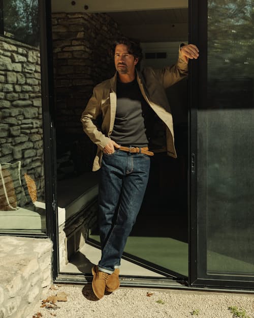 lifestyle image of American Reserve Selvedge Jean - Vintage Straight