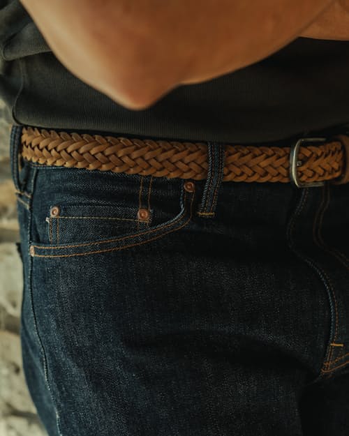 lifestyle image of American Reserve Selvedge Jean - Vintage Straight