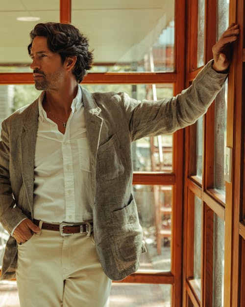 lifestyle image of Highland Blues Long Sleeve Shirt - Exclusive