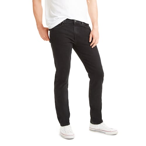 laydown image of Stonewashed Black Jeans - Slim