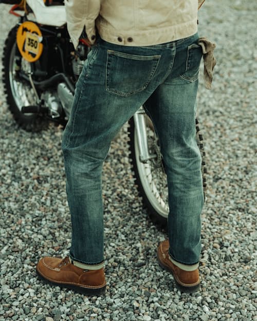 lifestyle image of Stretch Selvedge Denim - HB Straight
