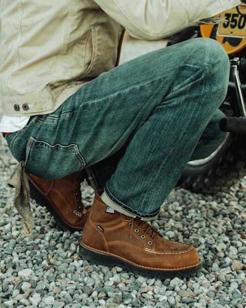 lifestyle image of Stretch Selvedge Denim - HB Straight