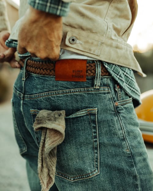 lifestyle image of Stretch Selvedge Denim - HB Straight