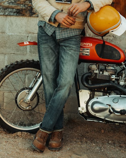 lifestyle image of Stretch Selvedge Denim - HB Straight