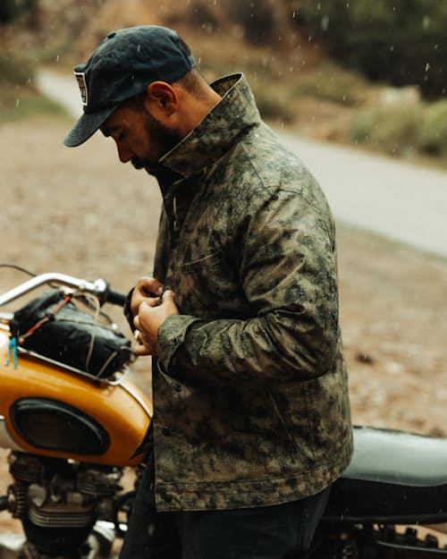 lifestyle image of James Waxed Snap Jacket