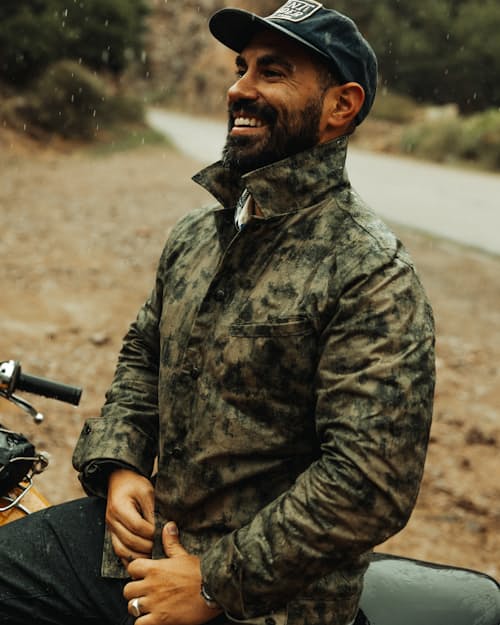 lifestyle image of James Waxed Snap Jacket