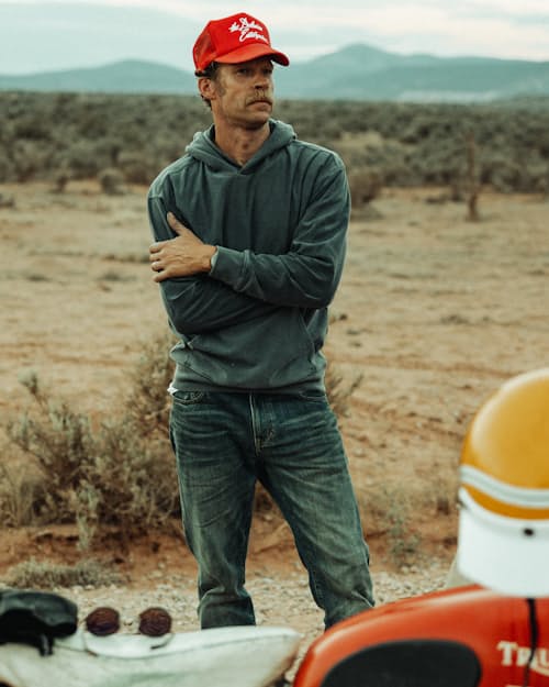 lifestyle image of PatinaTech Hoodie