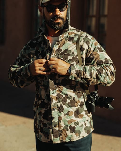 lifestyle image of Quilted Flannel Shirt Jacket