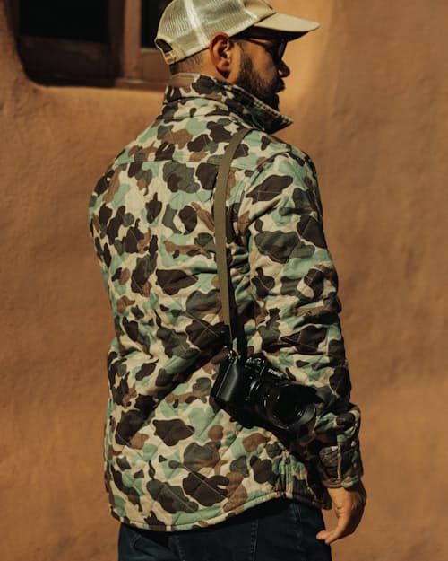 lifestyle image of Quilted Flannel Shirt Jacket