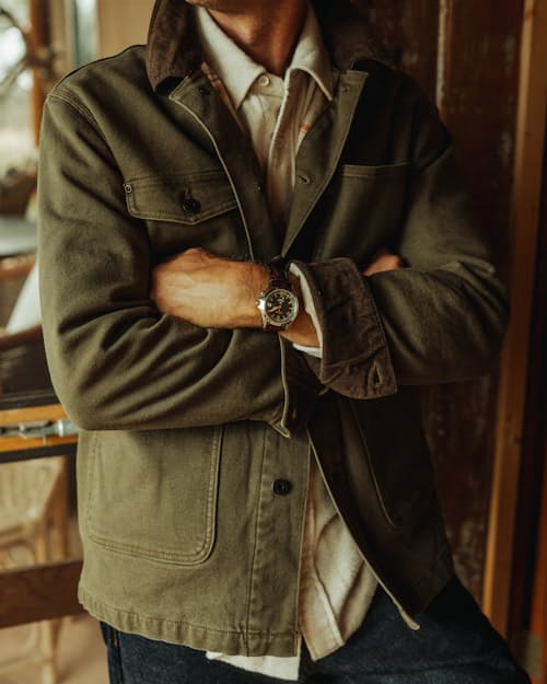 lifestyle image of Mason Flannel-Lined Chore Coat