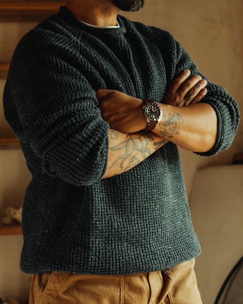 lifestyle image of Recycled Cotton Headlands Rollneck Sweater