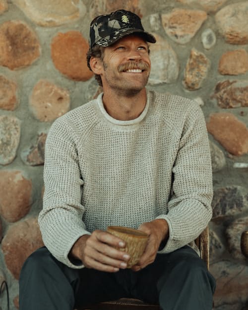lifestyle image of Recycled Cotton Headlands Rollneck Sweater