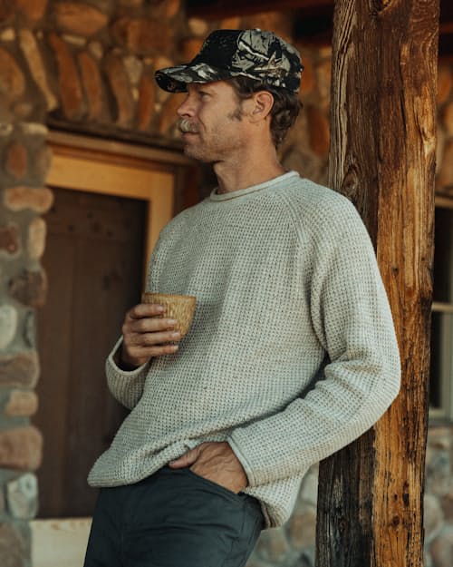 lifestyle image of Recycled Cotton Headlands Rollneck Sweater