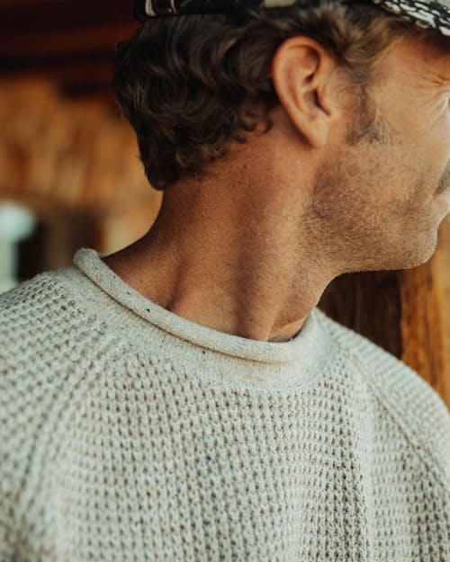 lifestyle image of Recycled Cotton Headlands Rollneck Sweater