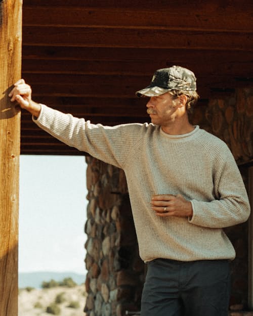 lifestyle image of Recycled Cotton Headlands Rollneck Sweater