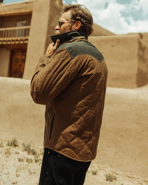 lifestyle image of Waxed Western Quilted Jacket