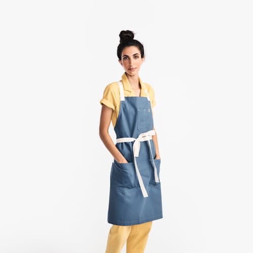 laydown image of Brushed Canvas Cross Back Apron