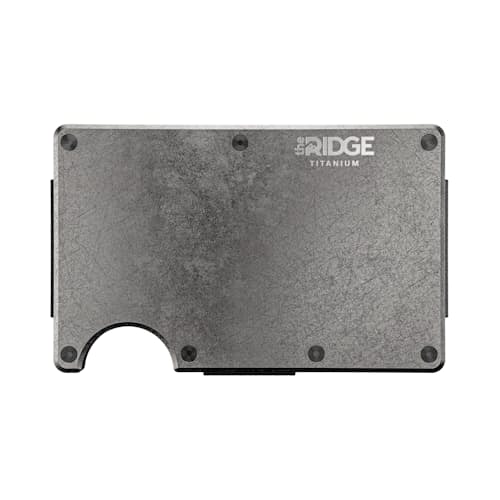 laydown image of Stonewashed Titanium Wallet + Money Clip