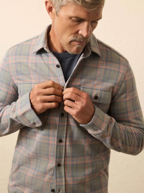 on model image of Legend Sweater Flannel Shirt