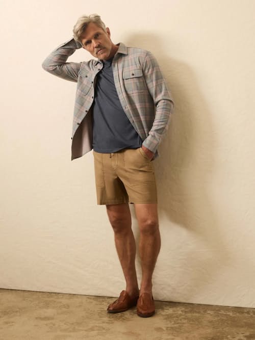on model image of Legend Sweater Flannel Shirt