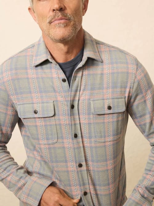 on model image of Legend Sweater Flannel Shirt
