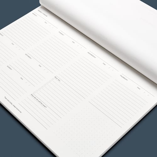 laydown image of A4 Weekly Desk Pad