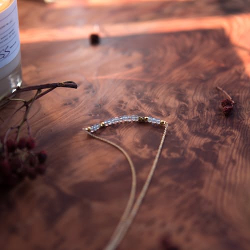 laydown image of Morse Code "Love" Necklace