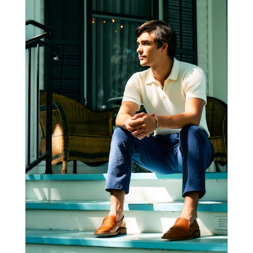 lifestyle image of Seersucker Chino Pant - HB Straight