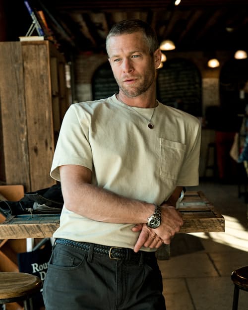 lifestyle image of American Heavyweight Pocket T-Shirt
