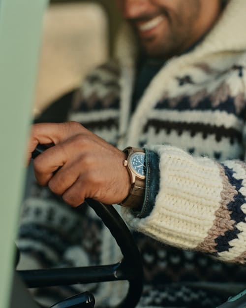 lifestyle image of Marlin® Hand-Wound 34mm Dress Watch
