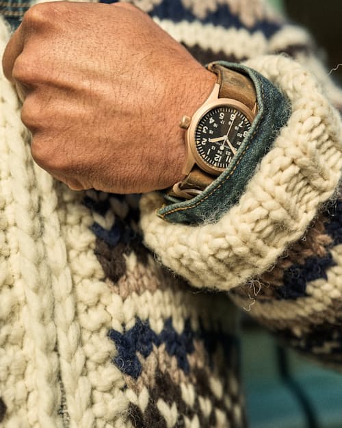 lifestyle image of Marlin® Hand-Wound 34mm Dress Watch