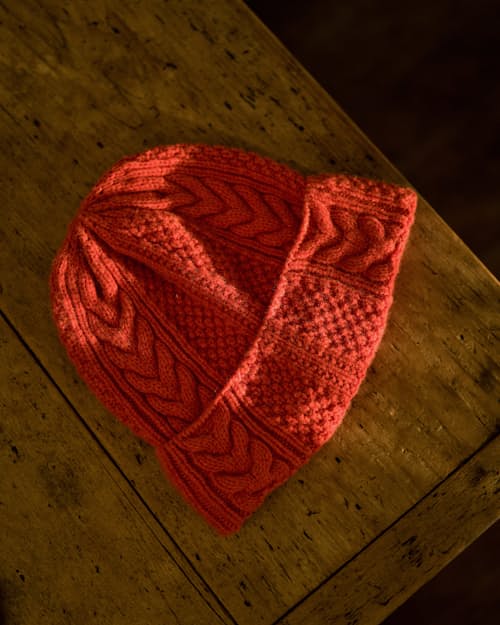 lifestyle image of Wool Cable Knit Beanie